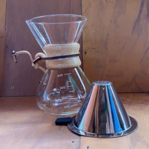 Jarra de vidro Chemex com acabamento em couro e madeira 400 ml